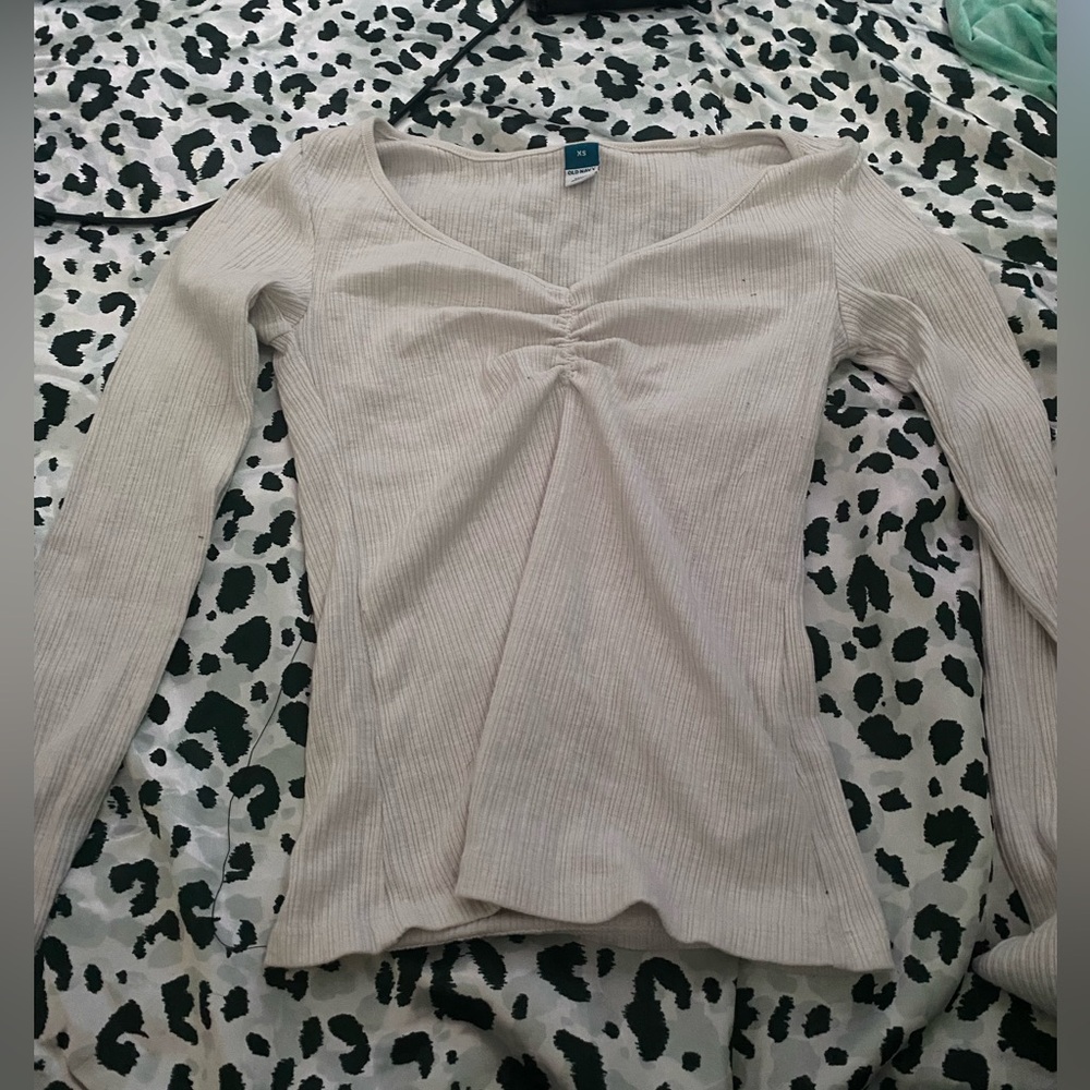 Elegant Cream Long Sleeve Top